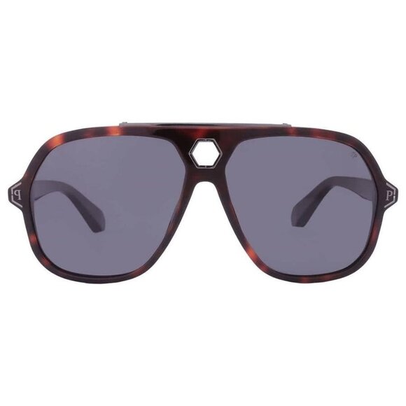 Philipp Plein Grey Navigator Men's Sunglasses SPP004M 9ATP 61 SPP004M 9 - Picture 1 of 5